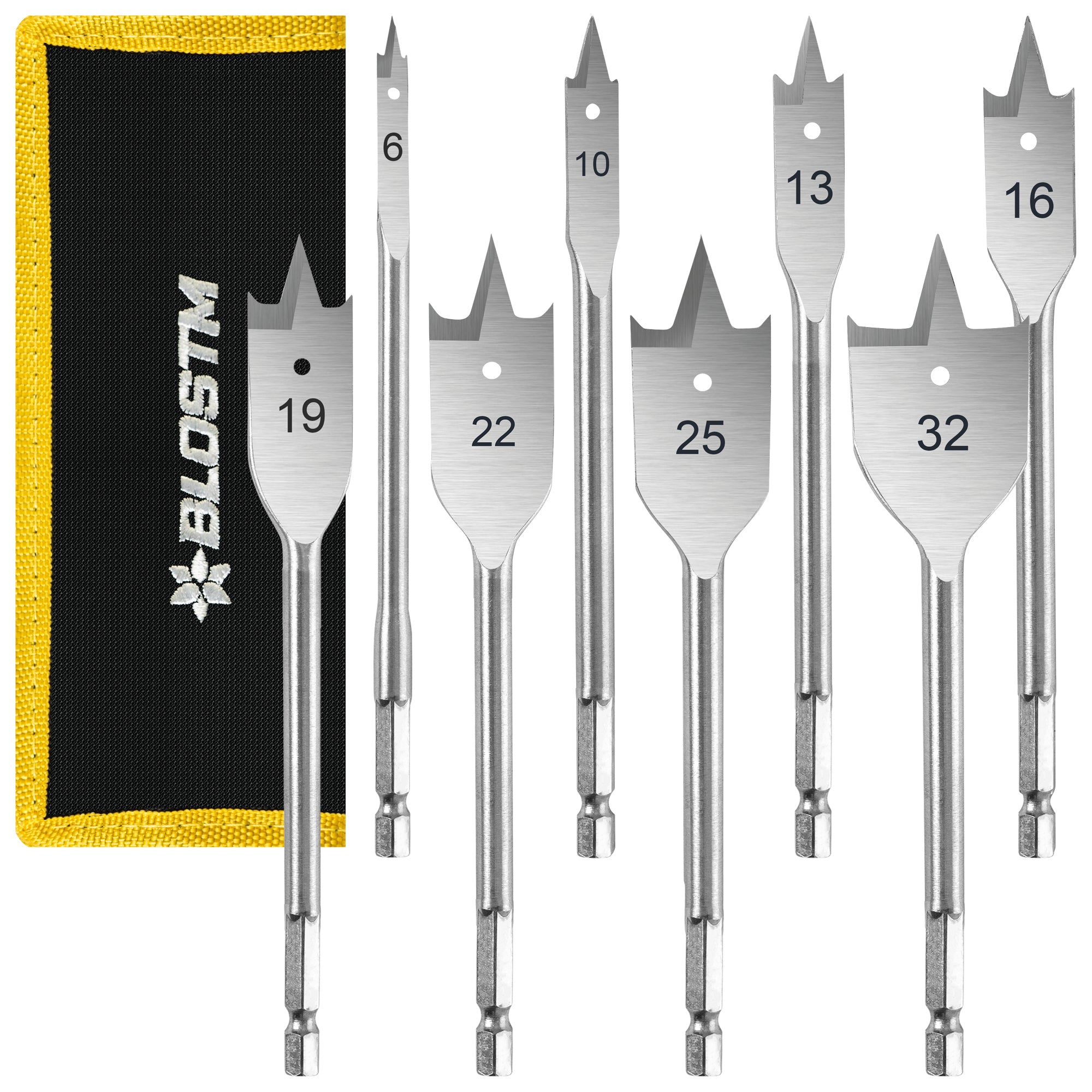 BLOSTM SPADE DRILL BIT SET - 8 PIECE