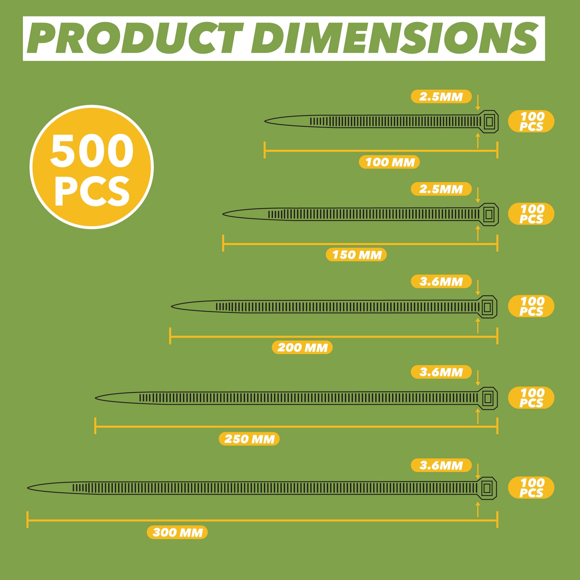 BLOSTM CABLE TIES - 500 PIECES