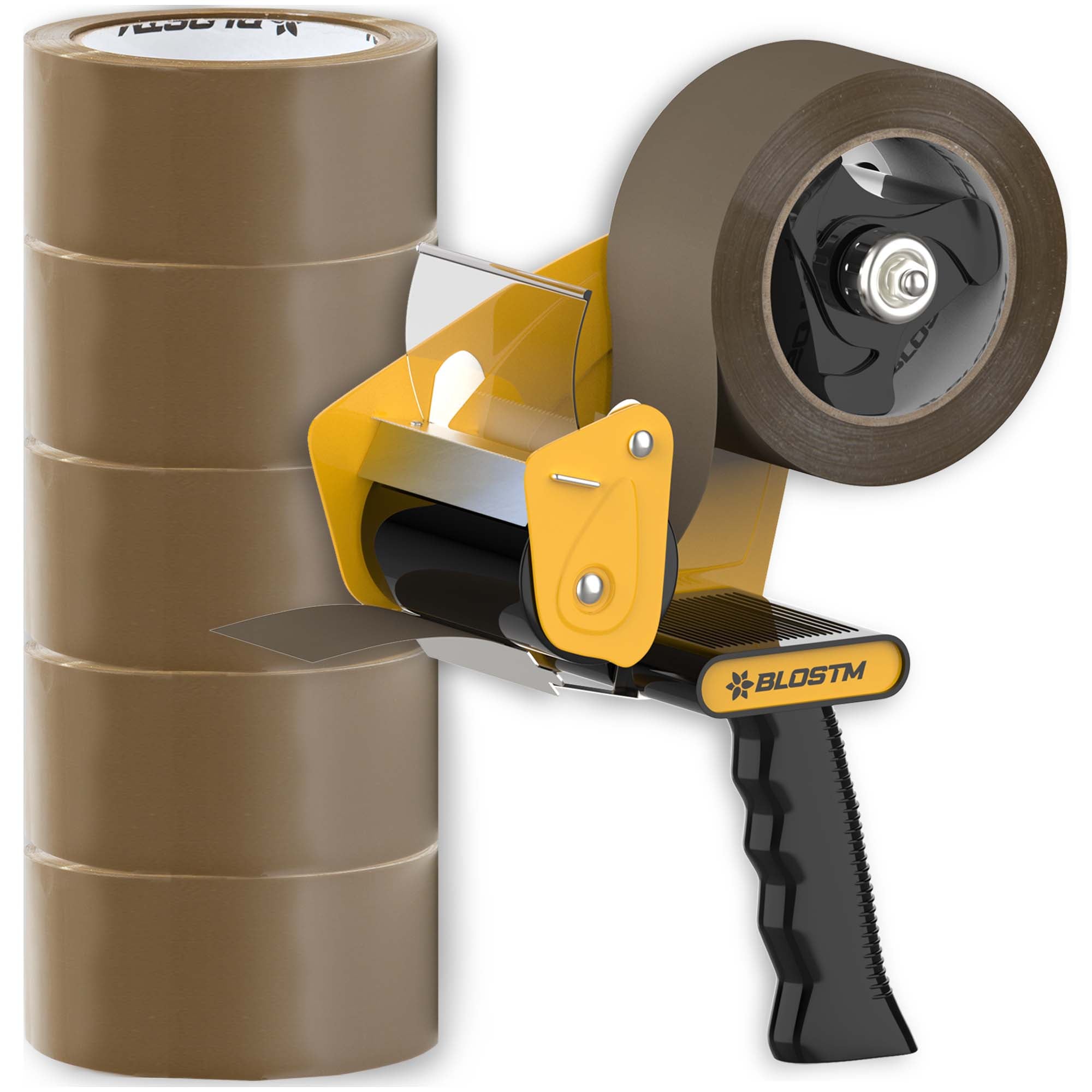 BLOSTM BROWN PACKAGING TAPE & GUN DISPENSER