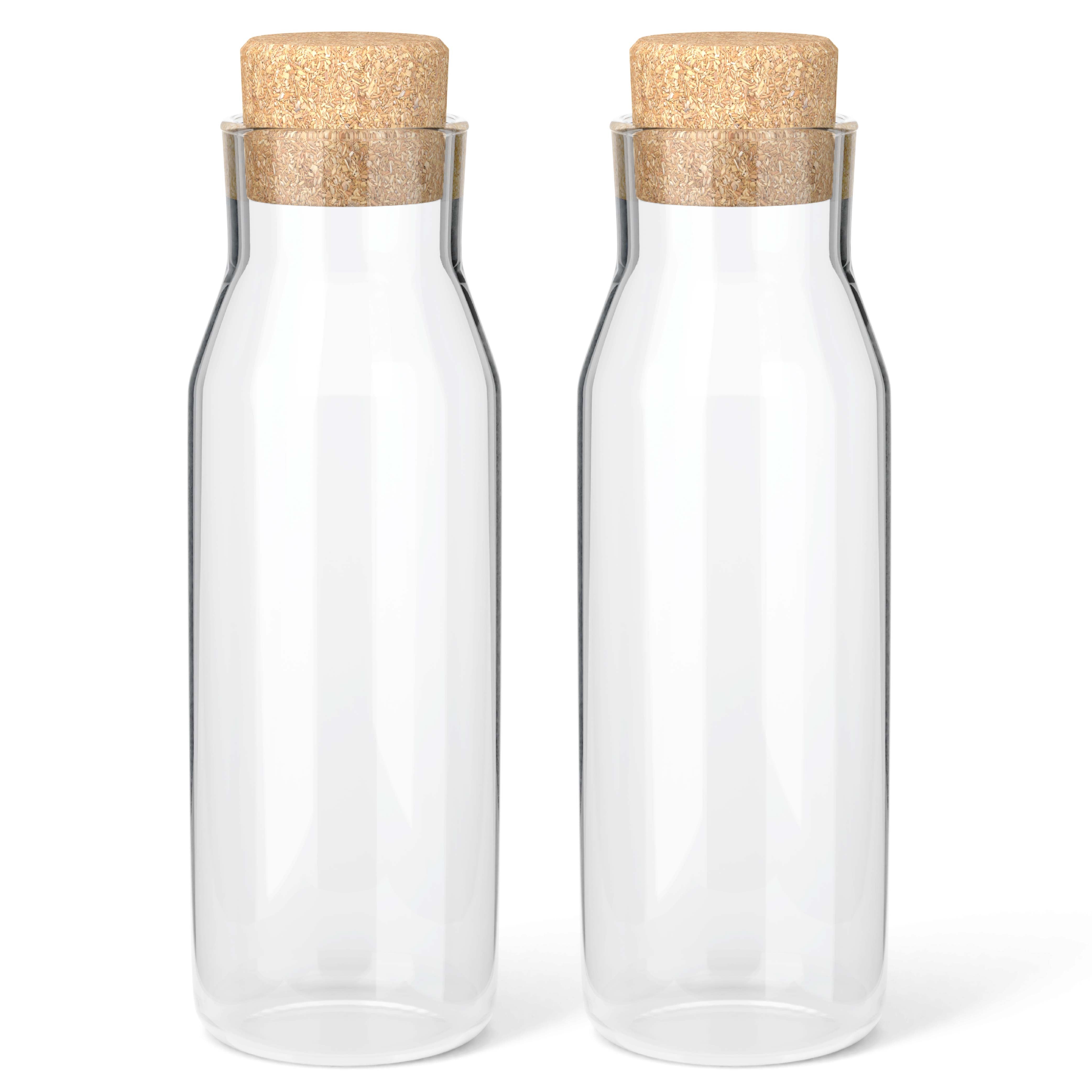 HEFTMAN CARAFE GLASS BOTTLES - 2 PACK