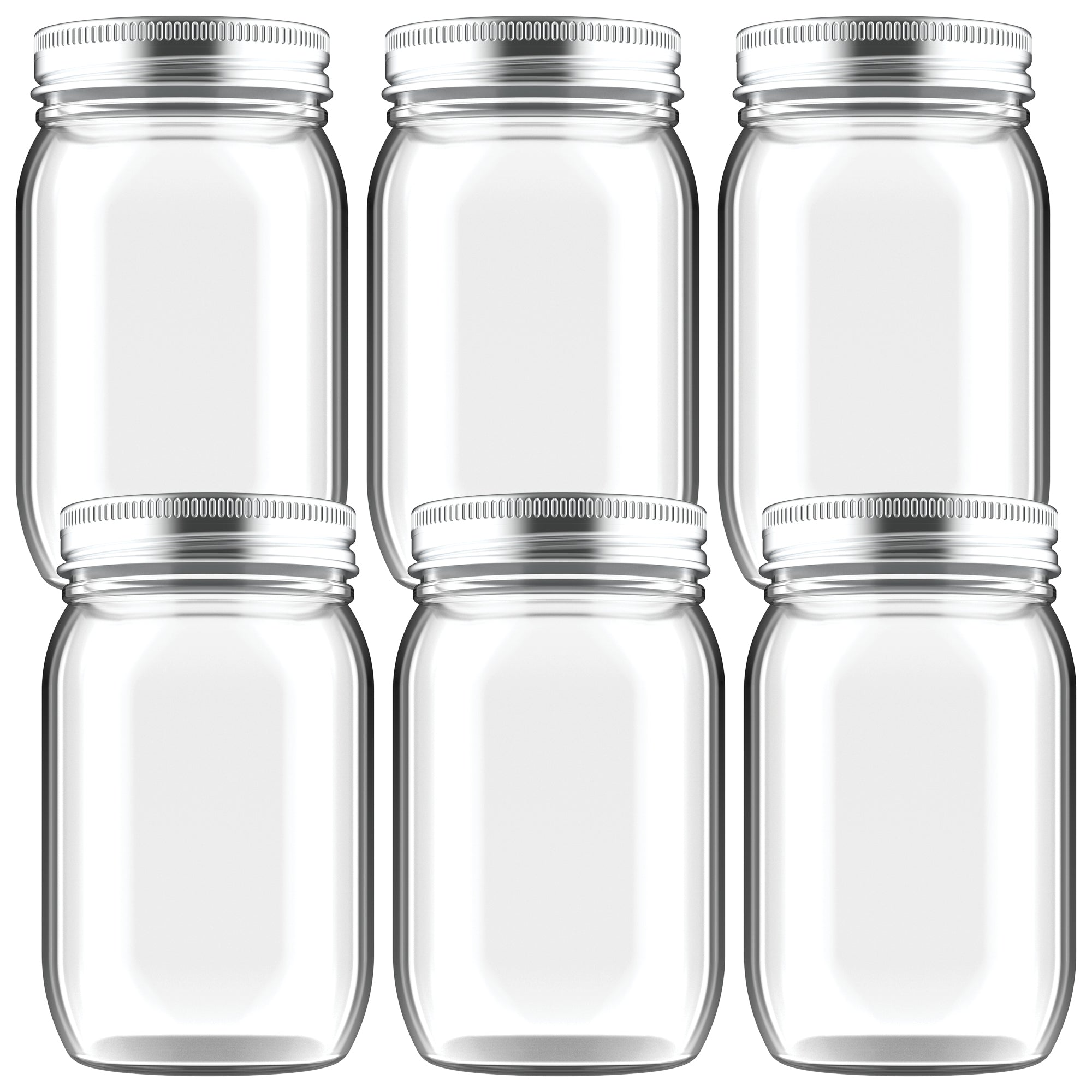 HEFTMAN MASON GLASS JARS - 6 PACK (500ml)