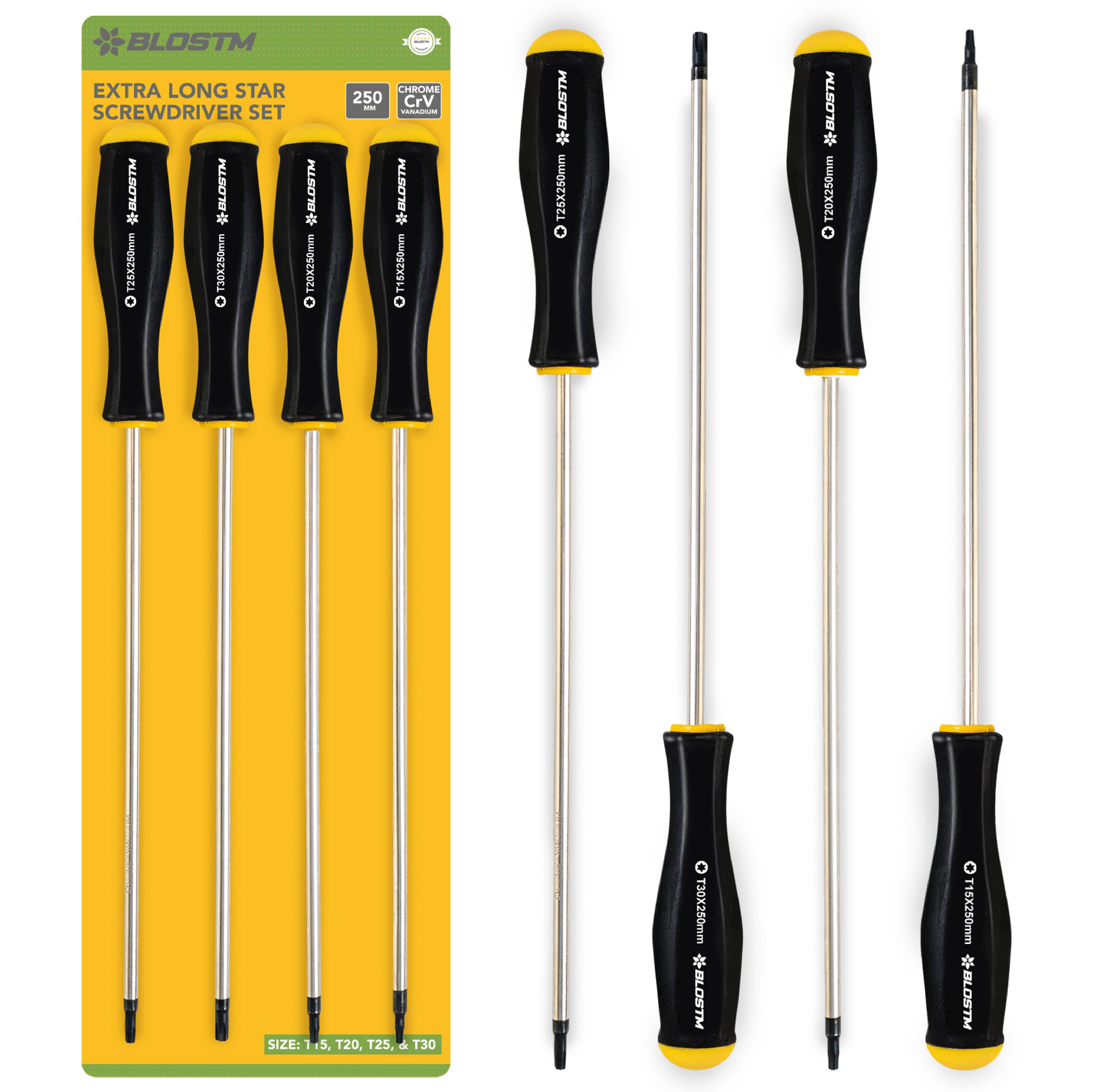 BLOSTM EXTRA LONG STAR SCREWDRIVER SET