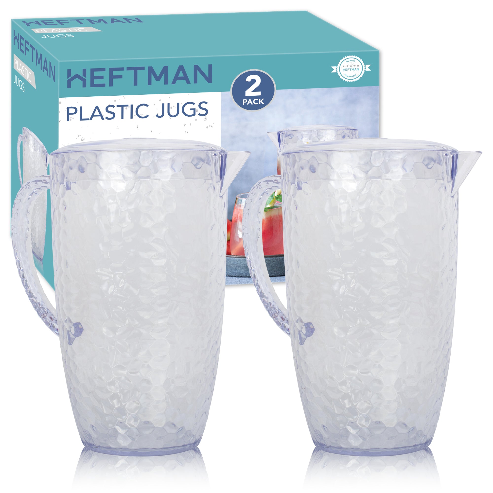 HEFTMAN PLASTIC JUGS - 2 LITRE - PACK OF 2