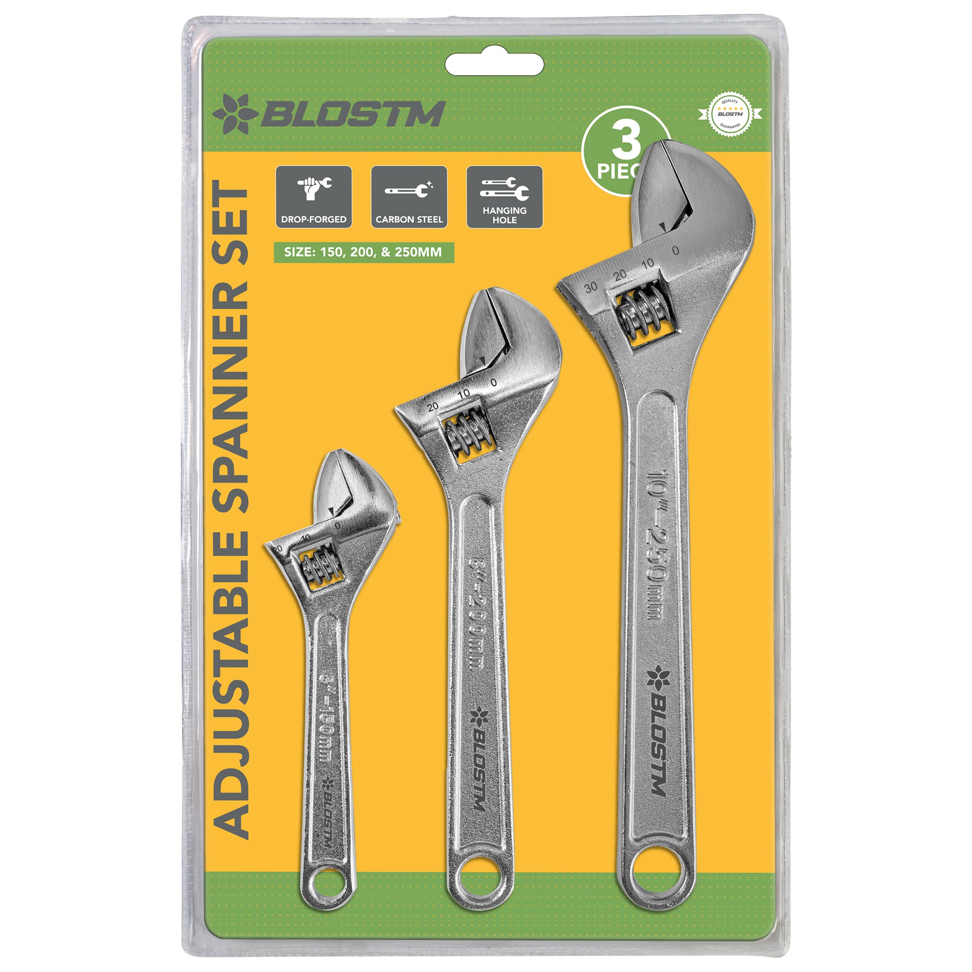 BLOSTM ADJUSTABLE SPANNER SET 3 PIECE