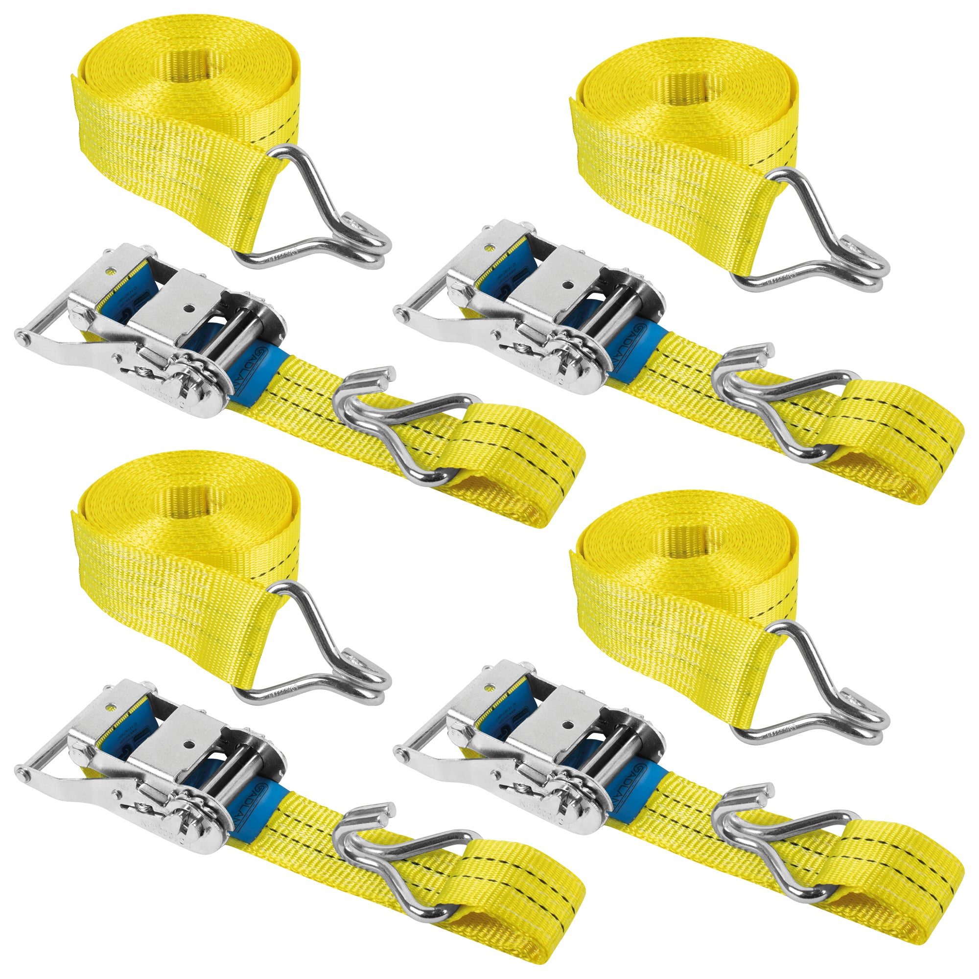 GADLANE HEAVY DUTY RATCHET STRAPS 2000KG 6M - 4 PACK