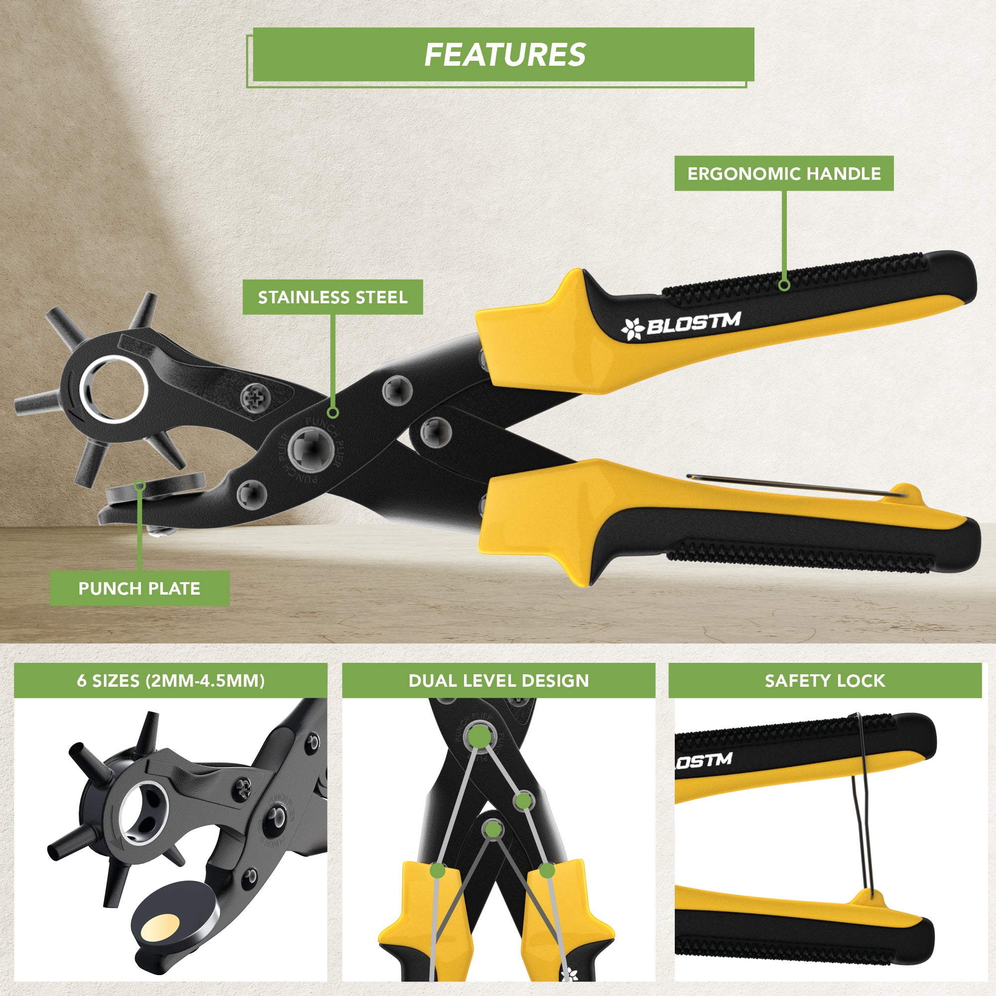 BLOSTM LEATHER HOLE PUNCH