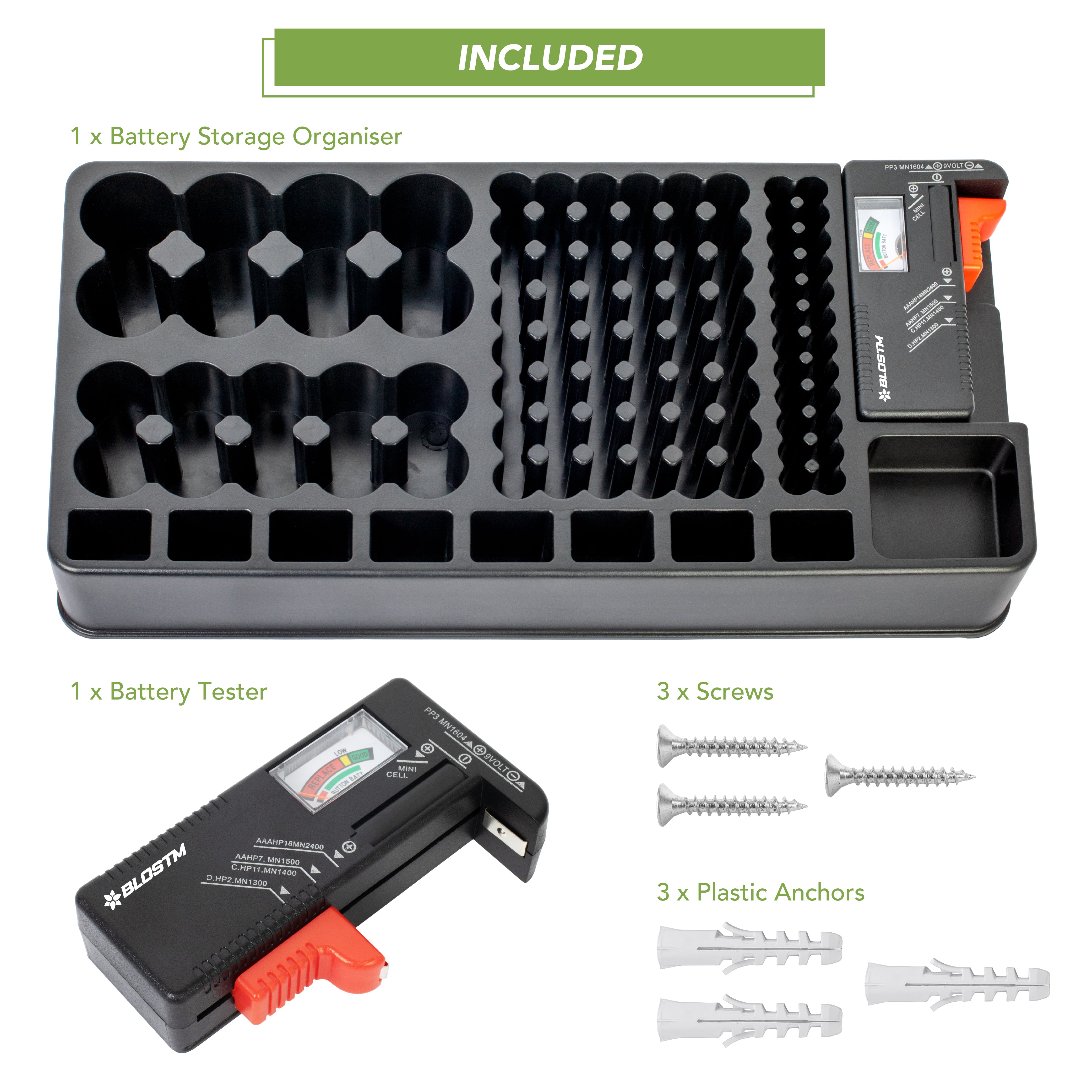 BLOSTM BATTERY ORGANIZER STORAGE
