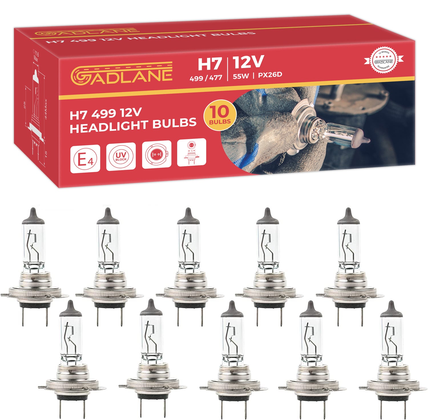 GADLANE H7 BULBS - PACK OF 10