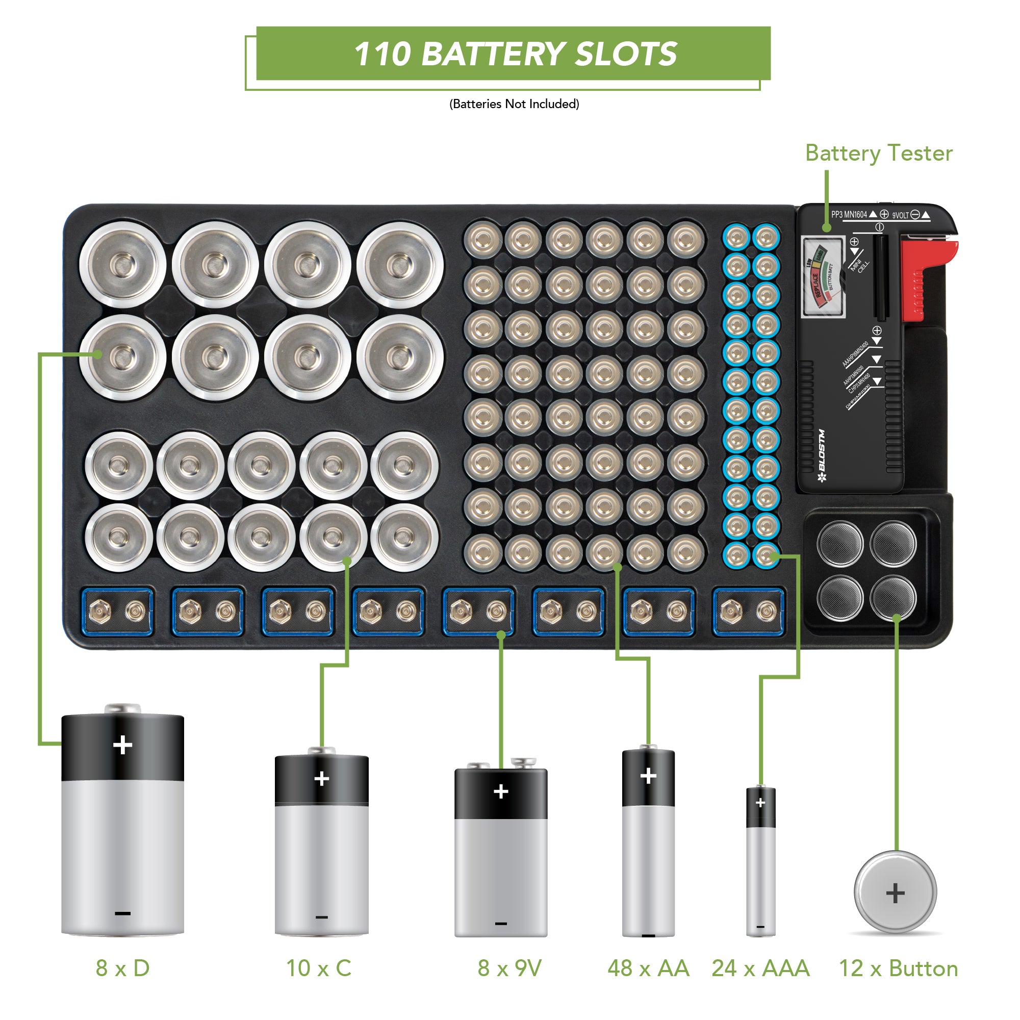 BLOSTM BATTERY ORGANIZER STORAGE